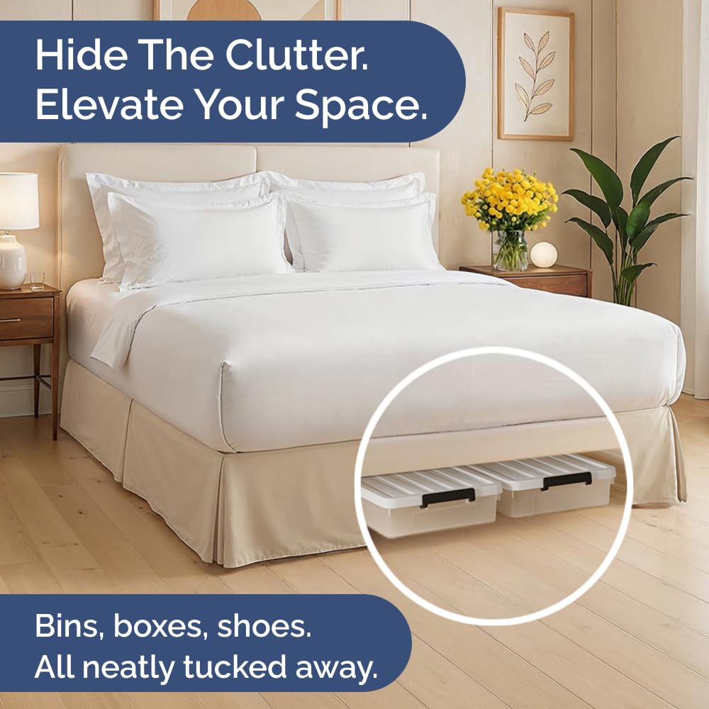 CGK Unlimited king bed skirt side pleats showcase refined, structured appearance.