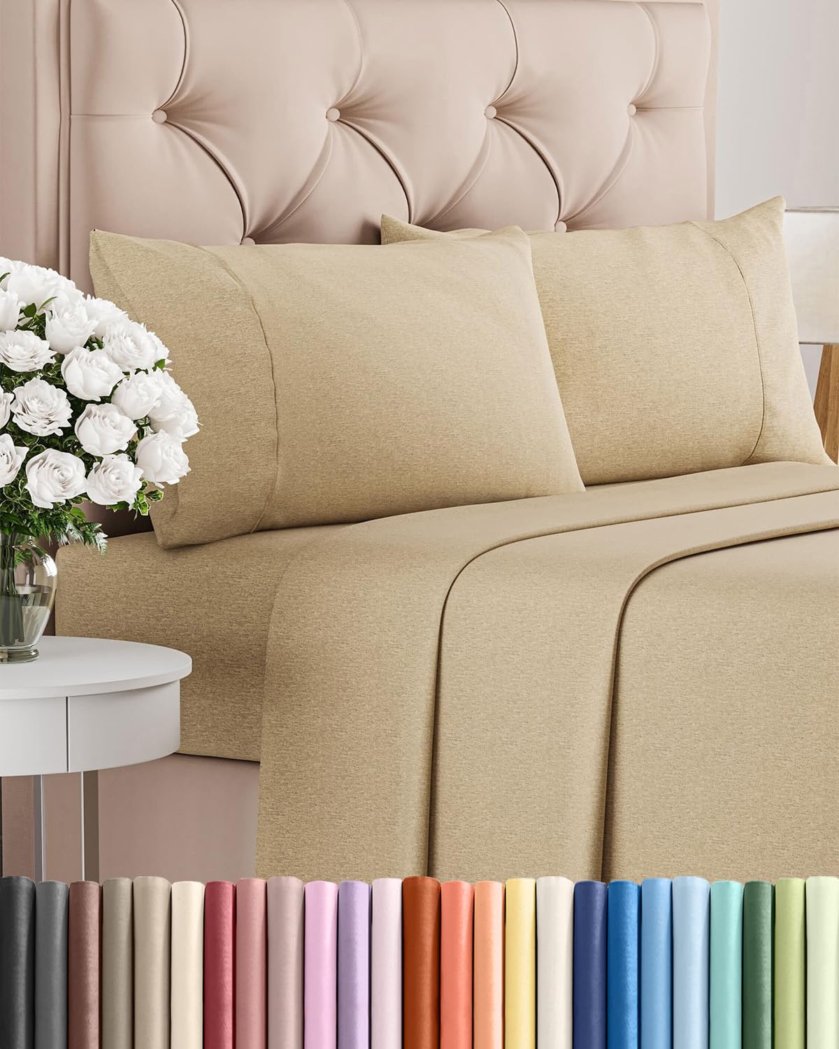 CGK Unlimited queen 4pc sheets close-up of brushed microfiber texture
