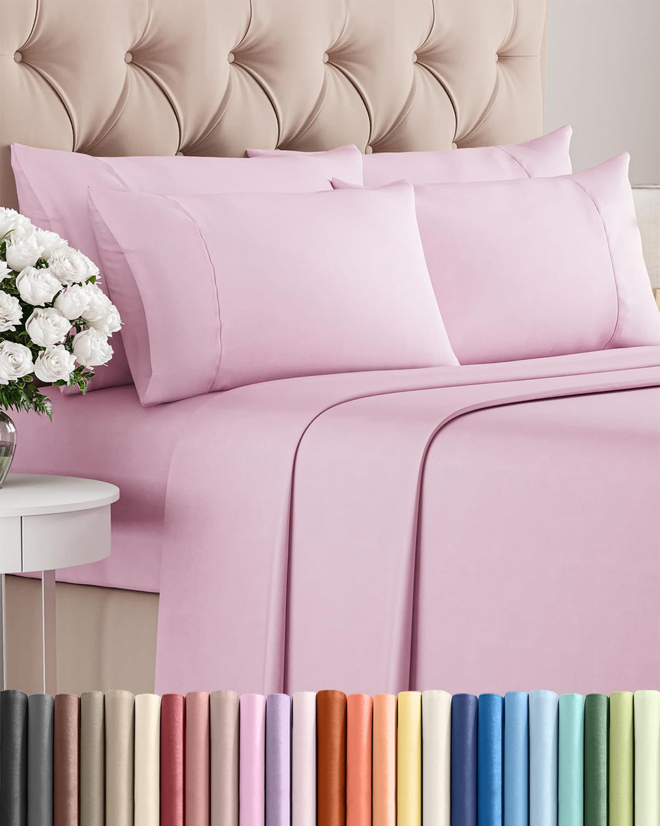 CGK Unlimited Queen flat sheet in pink offering breathable comfort