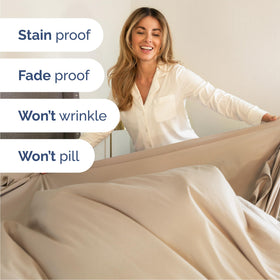 CGK Unlimited brushed microfiber keeps sheets lightweight, breathable, and softly cozy.
