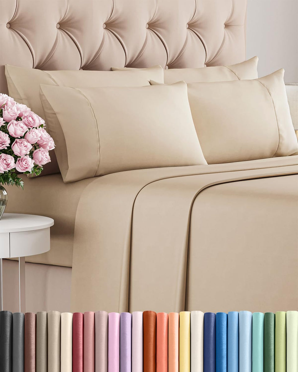 CGK Unlimited queen flat sheet offers silky softness for a calm hotel-like bed.