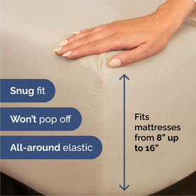 CGK Unlimited queen pillowcases in wheat offer silky, wrinkle-free comfort