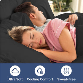 CGK Unlimited Queen deep pockets in black keep sheets neat on thick mattresses.
