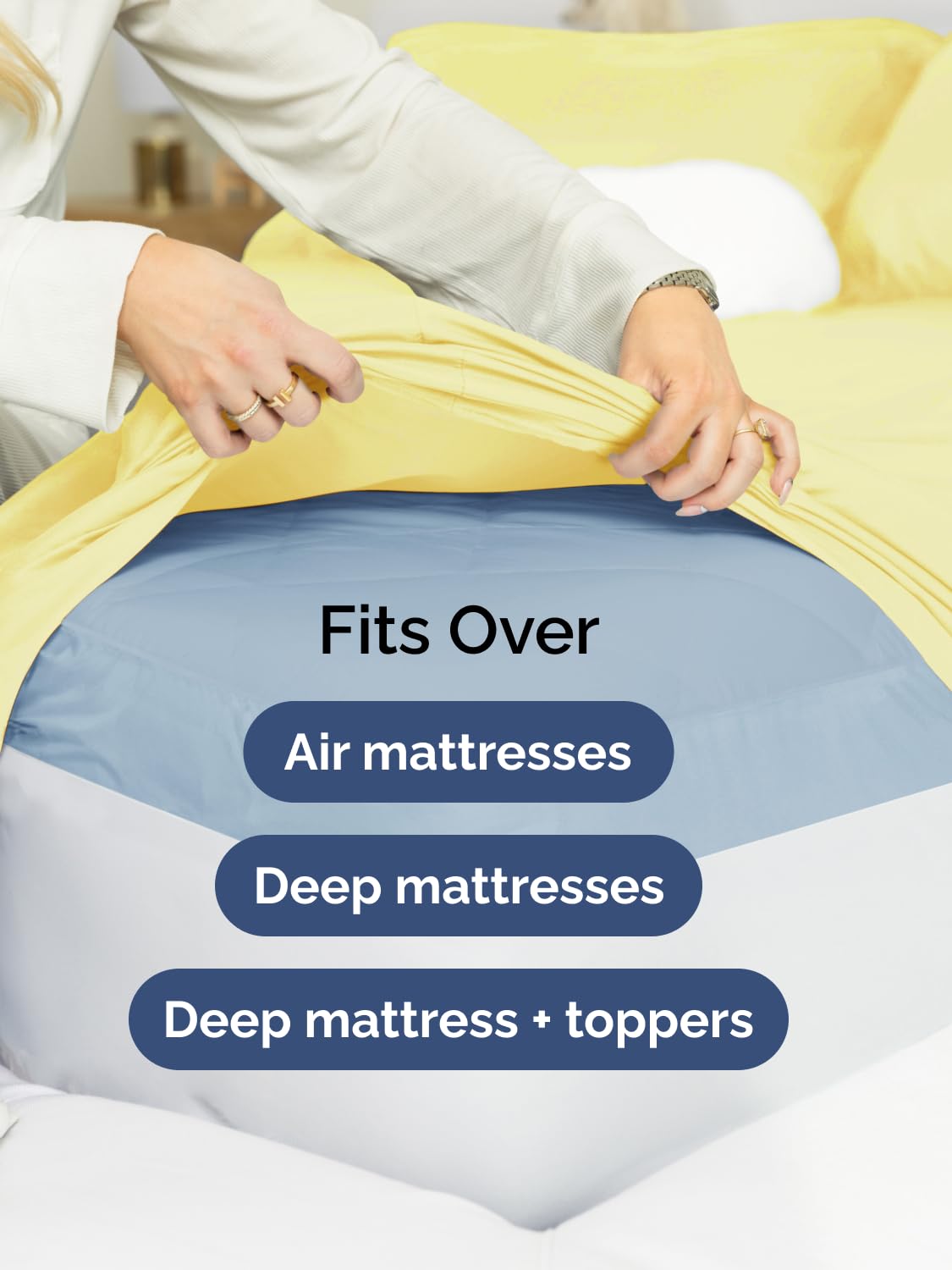 CGK Unlimited queen fitted sheet machine-washable for convenience.