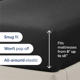 CGK Unlimited Queen pillowcases in black add silky softness for restful sleep.