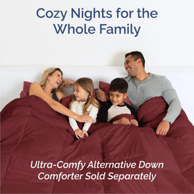 CGK Unlimited queen-sheet set in burgundy enhances bedroom setup.