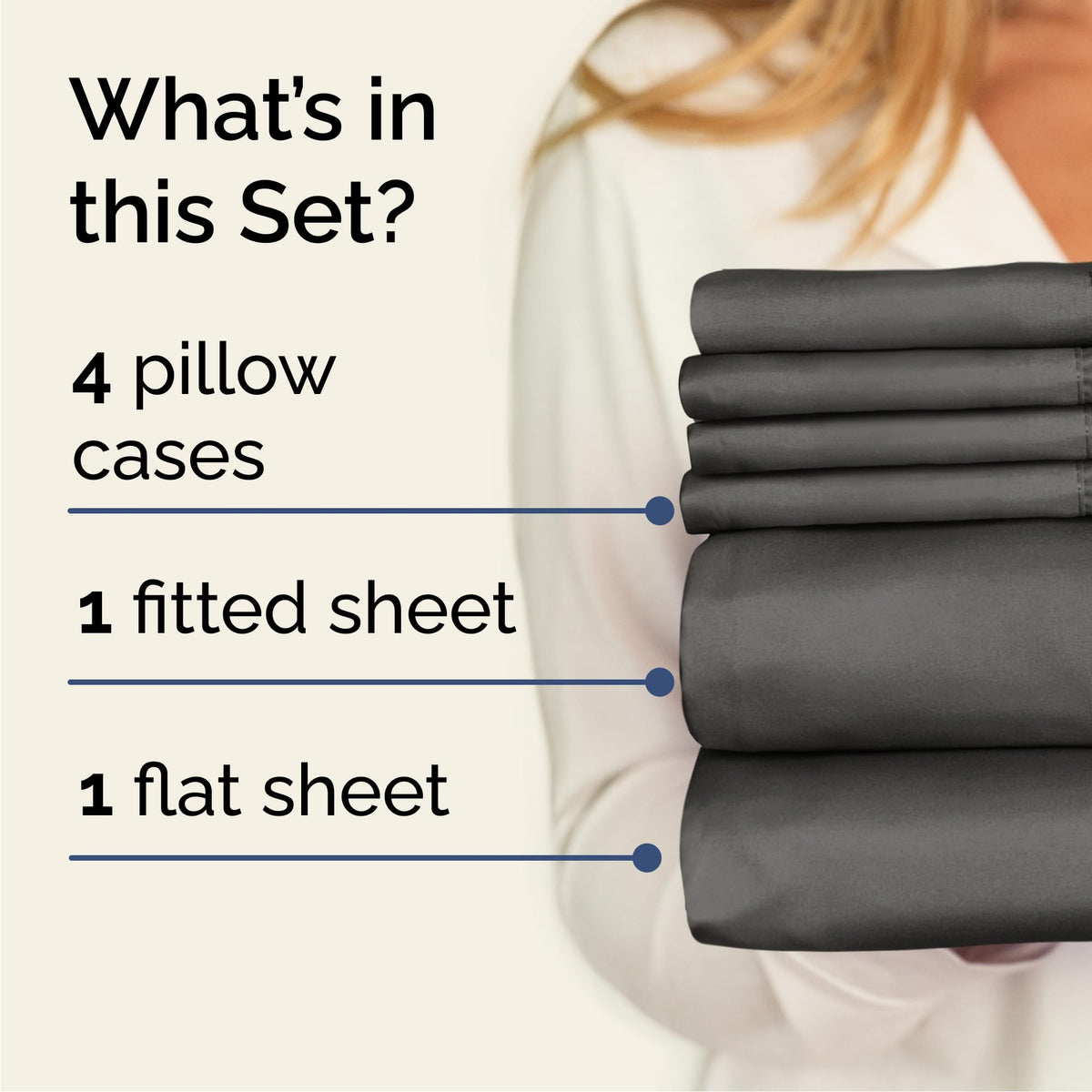 CGK Unlimited Queen fitted sheet in charcoal fits mattresses up to 16 inches.