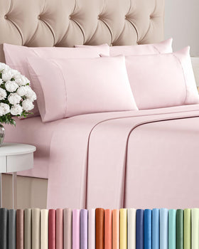 CGK Unlimited Queen flat sheet in lavender pink showcasing silky hotel luxury