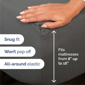 CGK Unlimited four charcoal pillowcases for soft, breathable sleep.