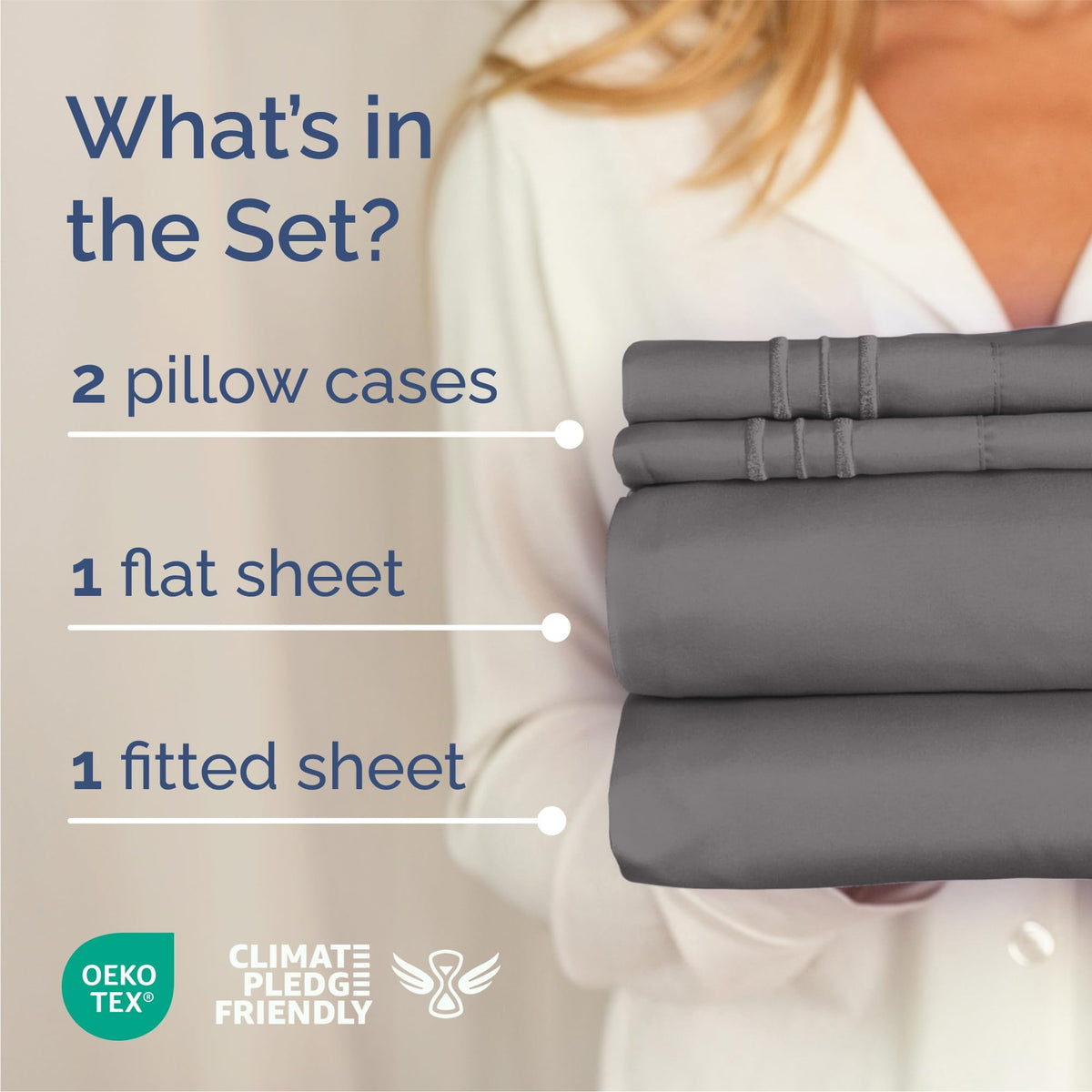 Close-up of breathable fabric on CGK Unlimited sheets for all-season use