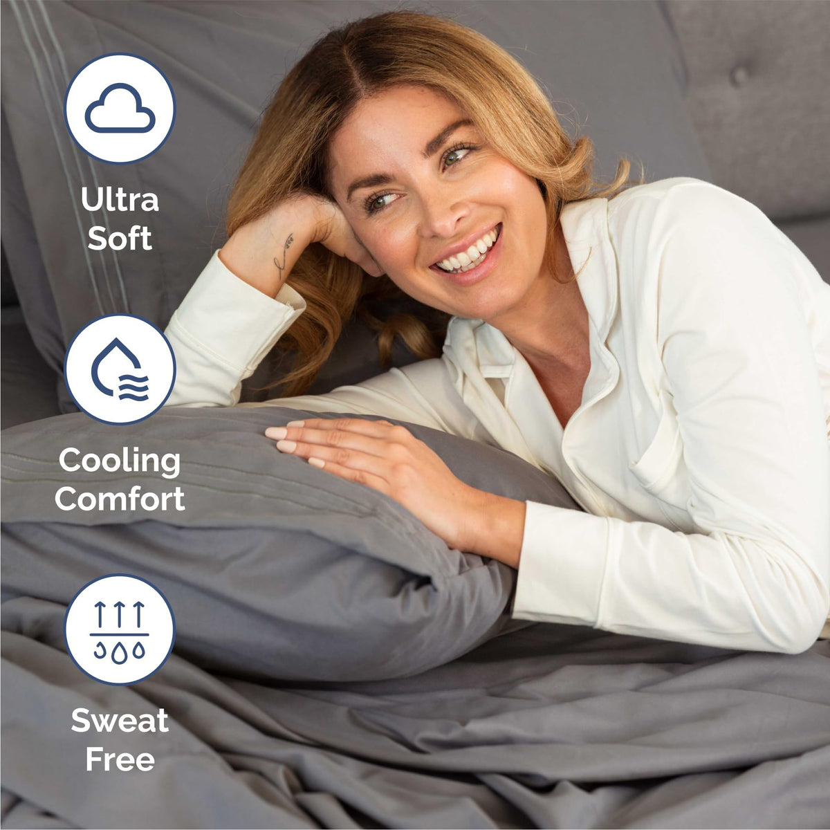 Easy-fit elastic edge shown on CGK Unlimited fitted sheet