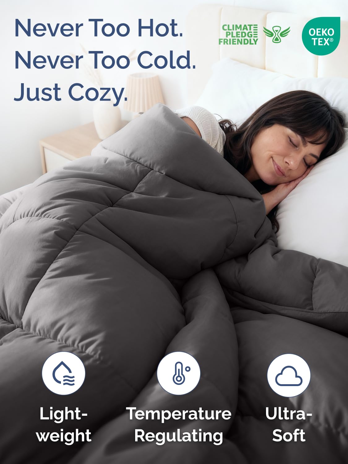 CGK Unlimited close-up of down-alternative fill for breathable comfort