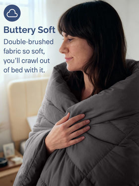 Durable stitching detail of CGK Unlimited comforter showcasing shape retention