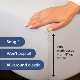 CGK Unlimited Queen Sheet Set deep pockets keep the fitted sheet secure.