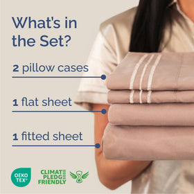 CGK Unlimited queen-size sheet set fitted sheet demonstrates deep-pocket fit for thick mattresses.
