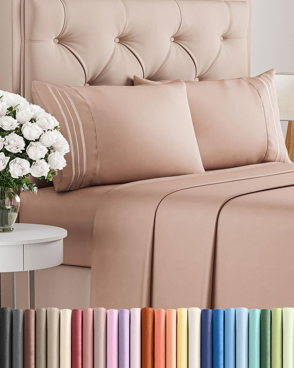 CGK Unlimited queen-size sheet set flat sheet shows cooling comfort and silky feel.