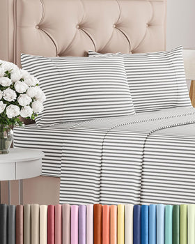 CGK Unlimited queen-size sheet set packaging highlights premium quality for everyday comfort.