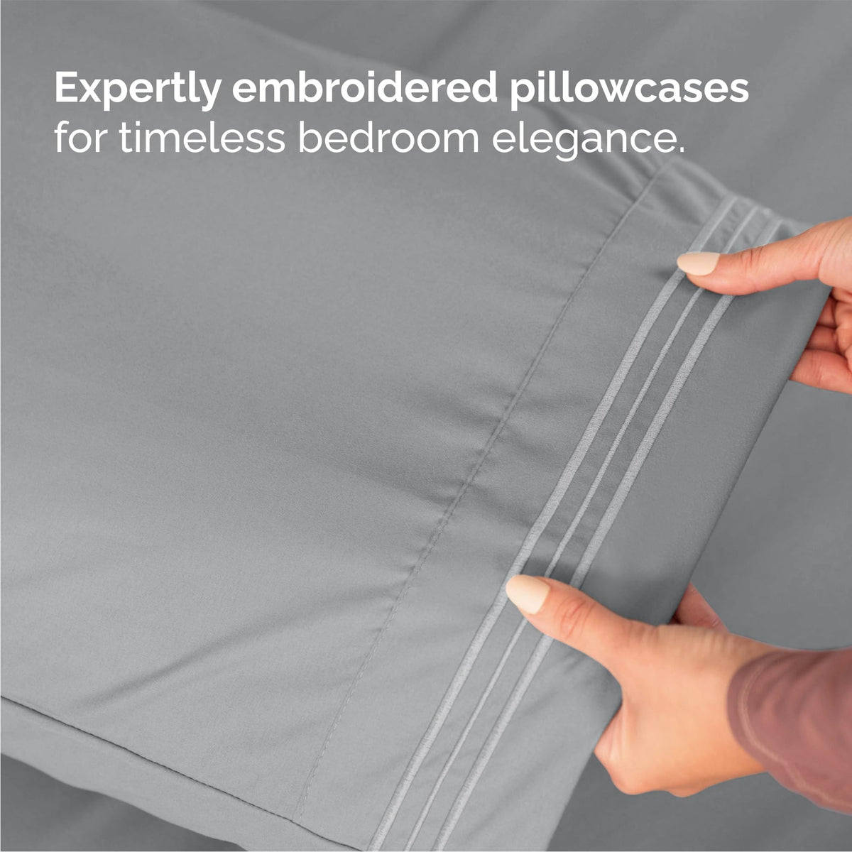 CGK Unlimited breathable sheet set in steel blue for cool sleep