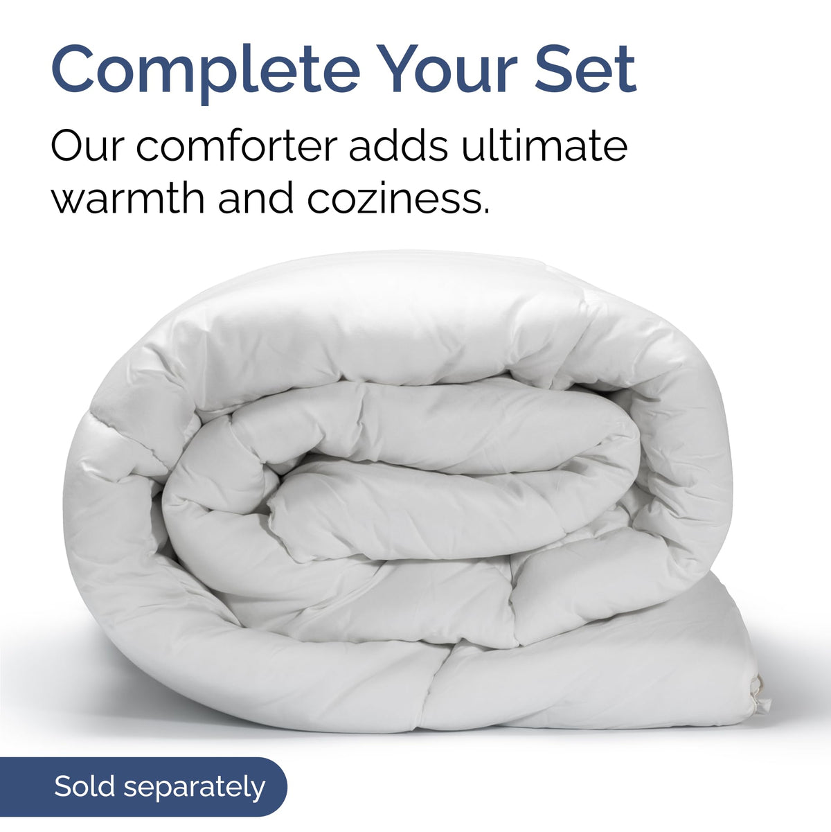CGK Unlimited royal blue bedding ensemble adds luxury and calm night aesthetic