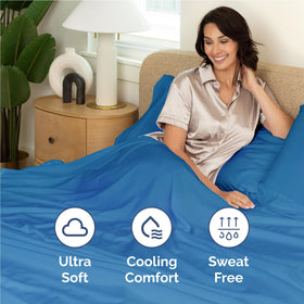 CGK Unlimited royal blue fitted sheet with deep pockets for thick mattresses