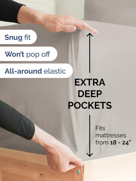CGK Unlimited pillowcases with secure enclosure to stay in place on thick mattresses.