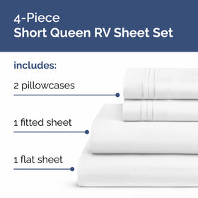 CGK Unlimited Short Queen fitted sheet 60x75 fits RV mattresses snugly with deep pockets