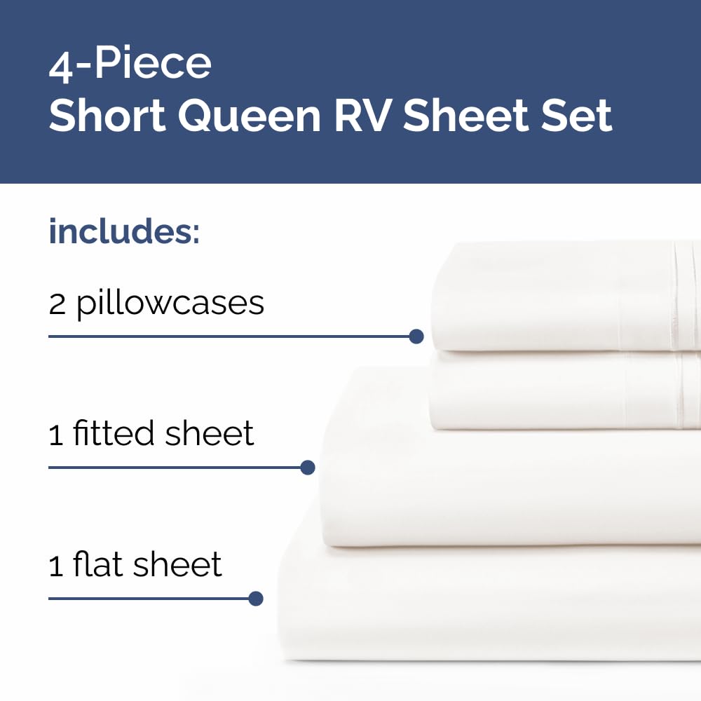 CGK Unlimited short queen flat sheet with smooth, wrinkle-free finish for easy bed making.