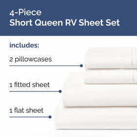 CGK Unlimited short queen flat sheet with smooth, wrinkle-free finish for easy bed making.