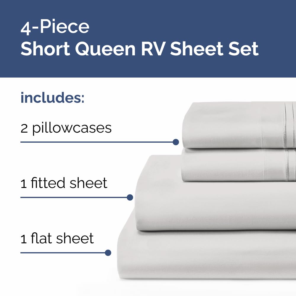 CGK Unlimited short queen fitted sheet 60x75 with deep pockets on RV bed