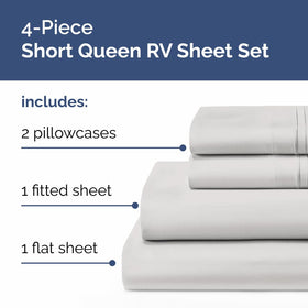 CGK Unlimited short queen fitted sheet 60x75 with deep pockets on RV bed