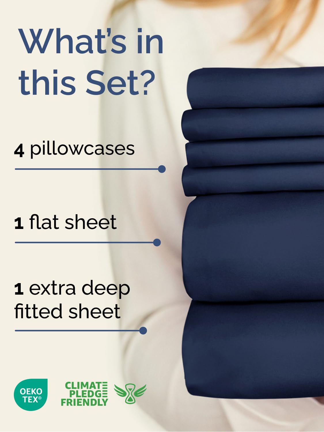 CGK Unlimited six piece sheet set with pillowcases ready for styling