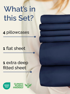 CGK Unlimited six piece sheet set with pillowcases ready for styling