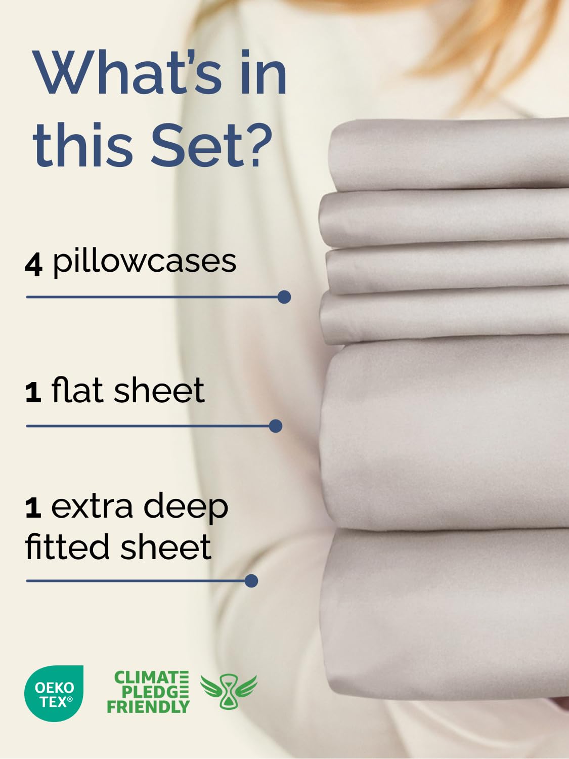 CGK Unlimited six-piece sheet set including pillowcases for complete bed coverage.