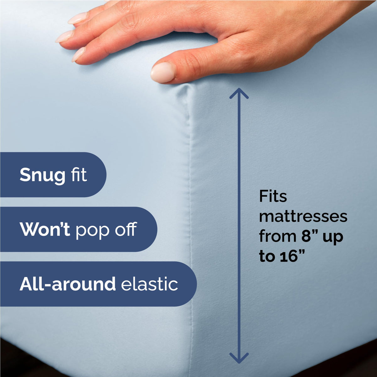 CGK Unlimited sky blue pillow cases highlighting silky softness