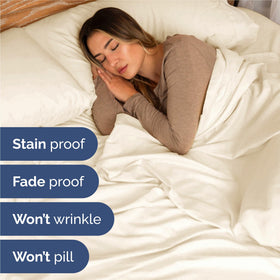 CGK Unlimited brushed microfiber Queen sheets provide a soft, weightless feel