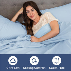 Soft brushed microfiber yarns for a silky, light-touch feel.