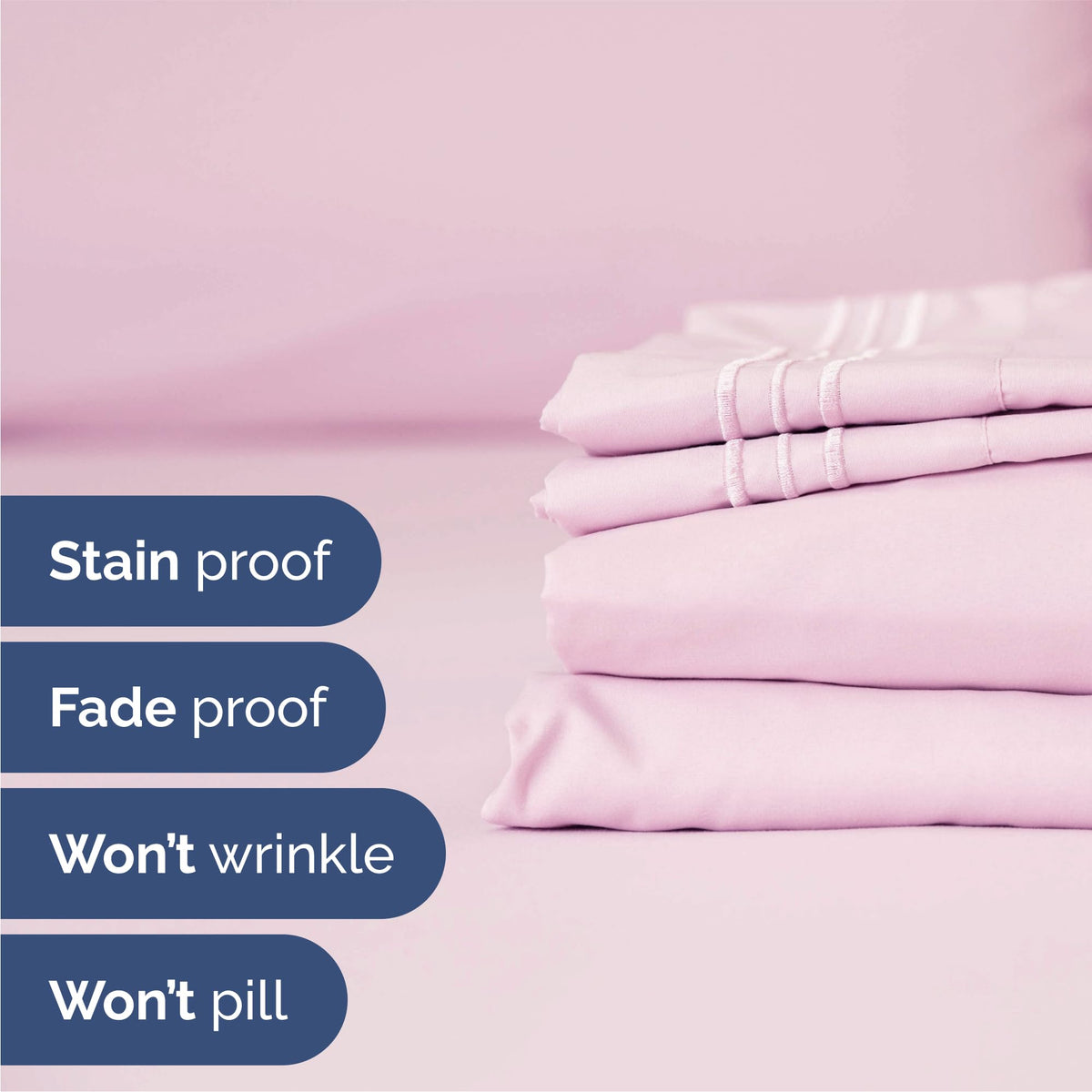 Soft brushed microfiber yields a silky feel and lasting durability.