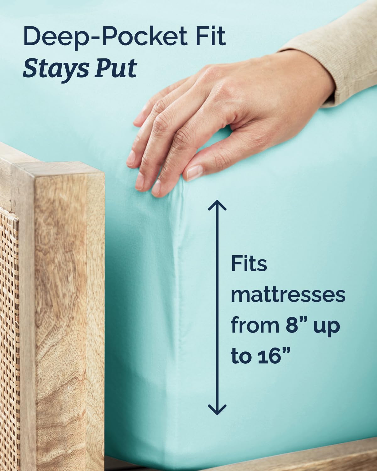 CGK Unlimited spa blue fabric texture close-up reveals brushed microfiber feel