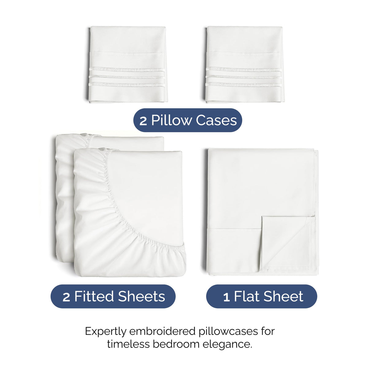 CGK Unlimited Split King Antique White fitted sheets fit deep mattresses securely