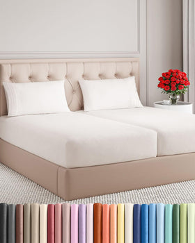 CGK Unlimited Split King Antique White flat sheet offers cool, breathable comfort