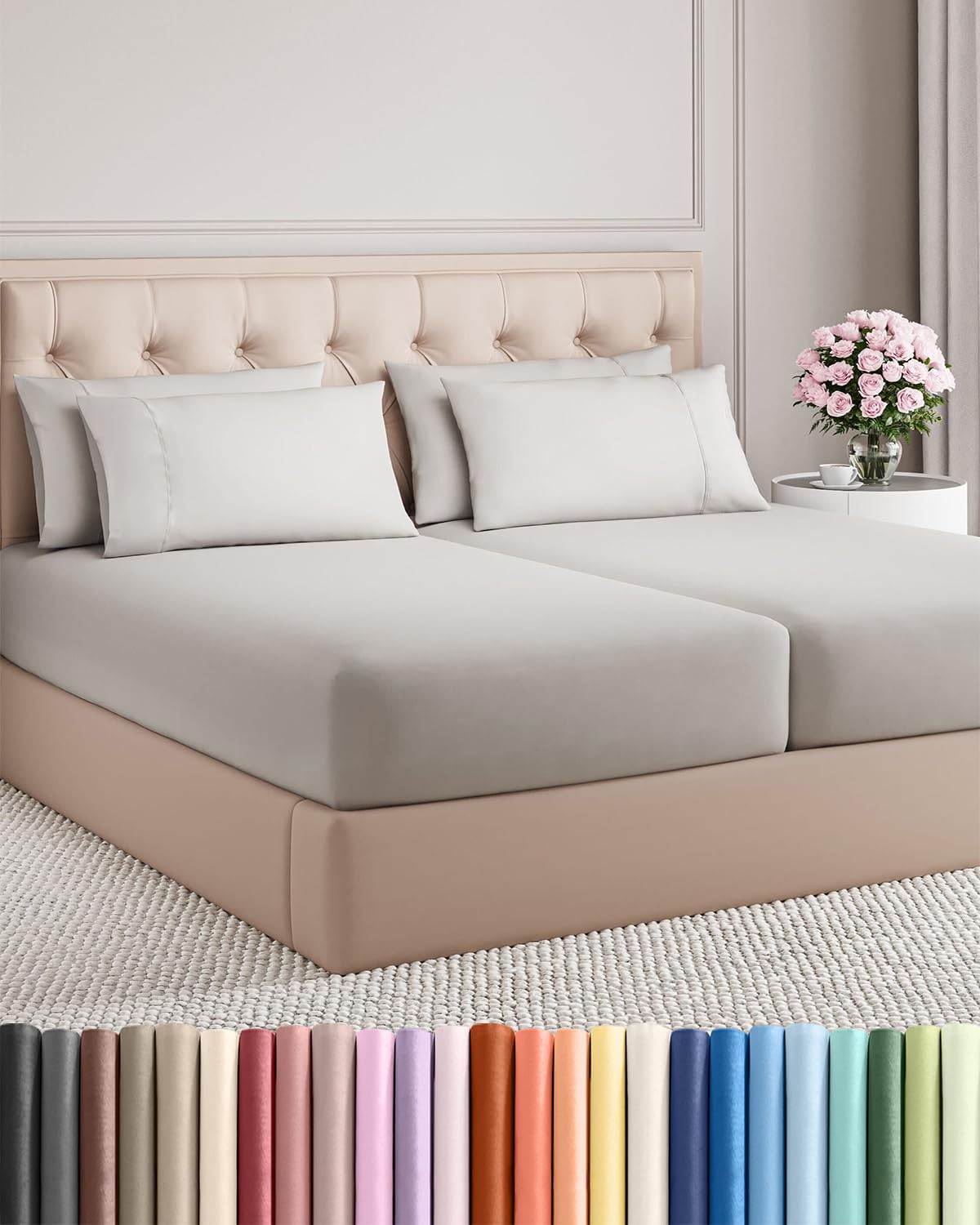 CGK Unlimited Split King flat sheet for luxurious, comfortable drape