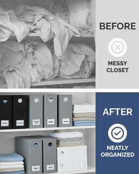 CGK Unlimited stores sheet sets and pillowcases together in one box for easy access.