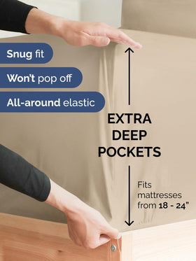 CGK Unlimited fitted sheet with stretch elastic grips deep-pocket mattresses