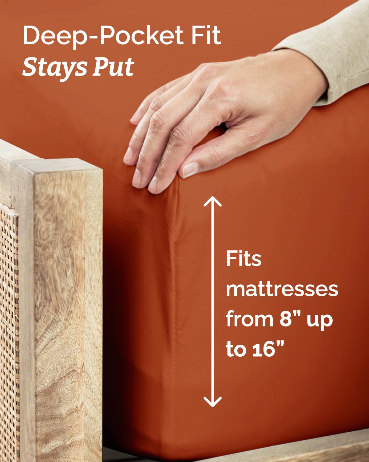 CGK Unlimited terracotta finish adds warm hotel luxury to your bedroom.