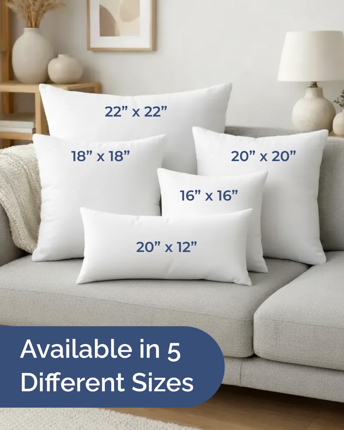 Outdoor-ready CGK Unlimited 18x18 pillow inserts on patio setup