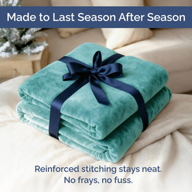 CGK Unlimited turquoise cozy fleece blanket enhances living space