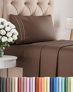 CGK Unlimited twin 3-piece sheet set close-up microfiber for cooling softness.