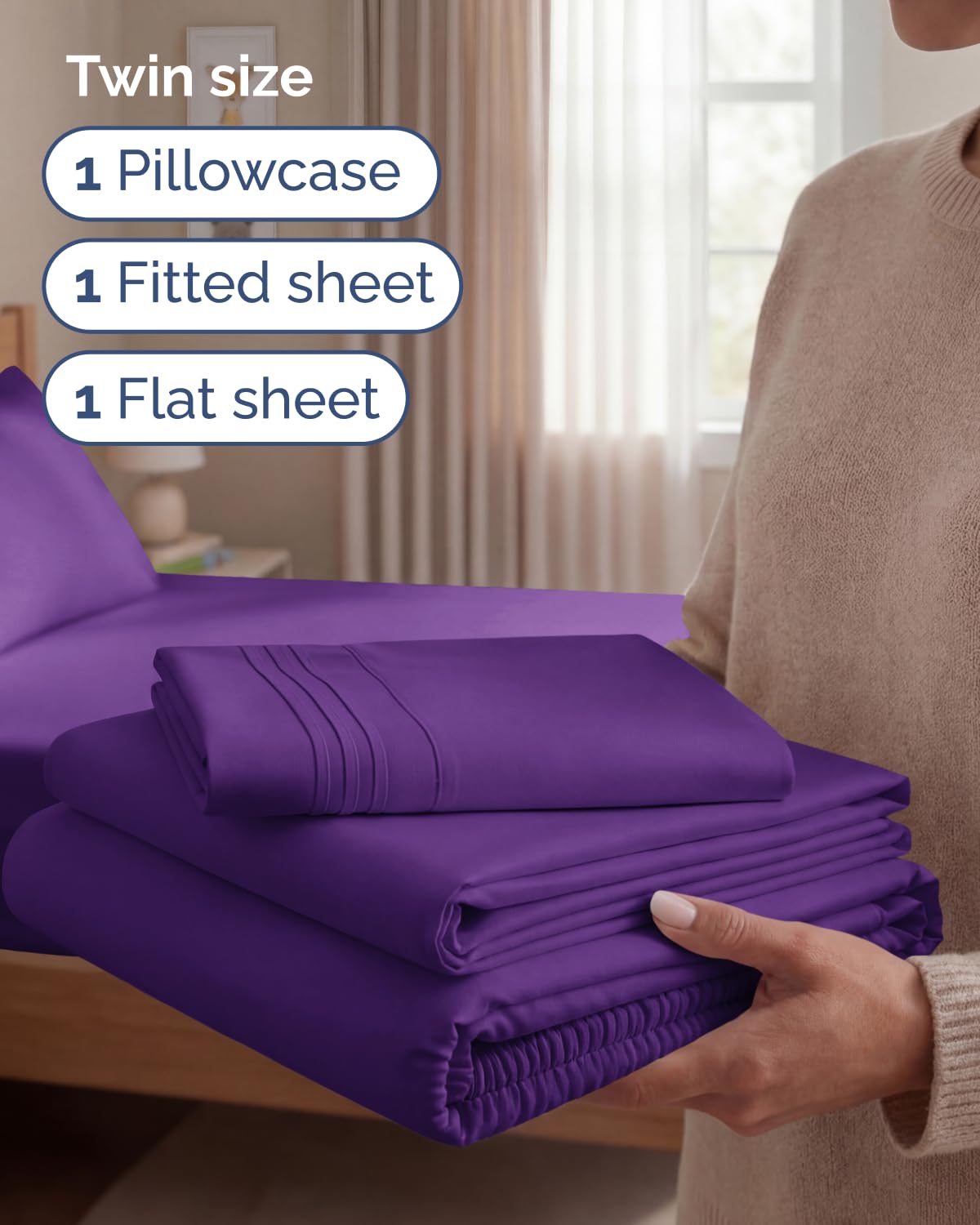 CGK Unlimited purple pillowcase 20x30 crafted for silky softness