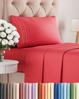 CGK Unlimited Twin 3pc sheet set close-up of soft fabric for luxurious comfort