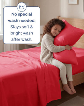 CGK Unlimited Twin 3pc sheet set easy-fit elastic edges securing mattress